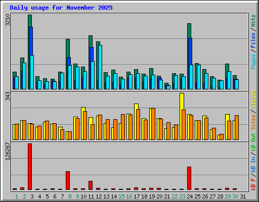 Daily usage for November 2025